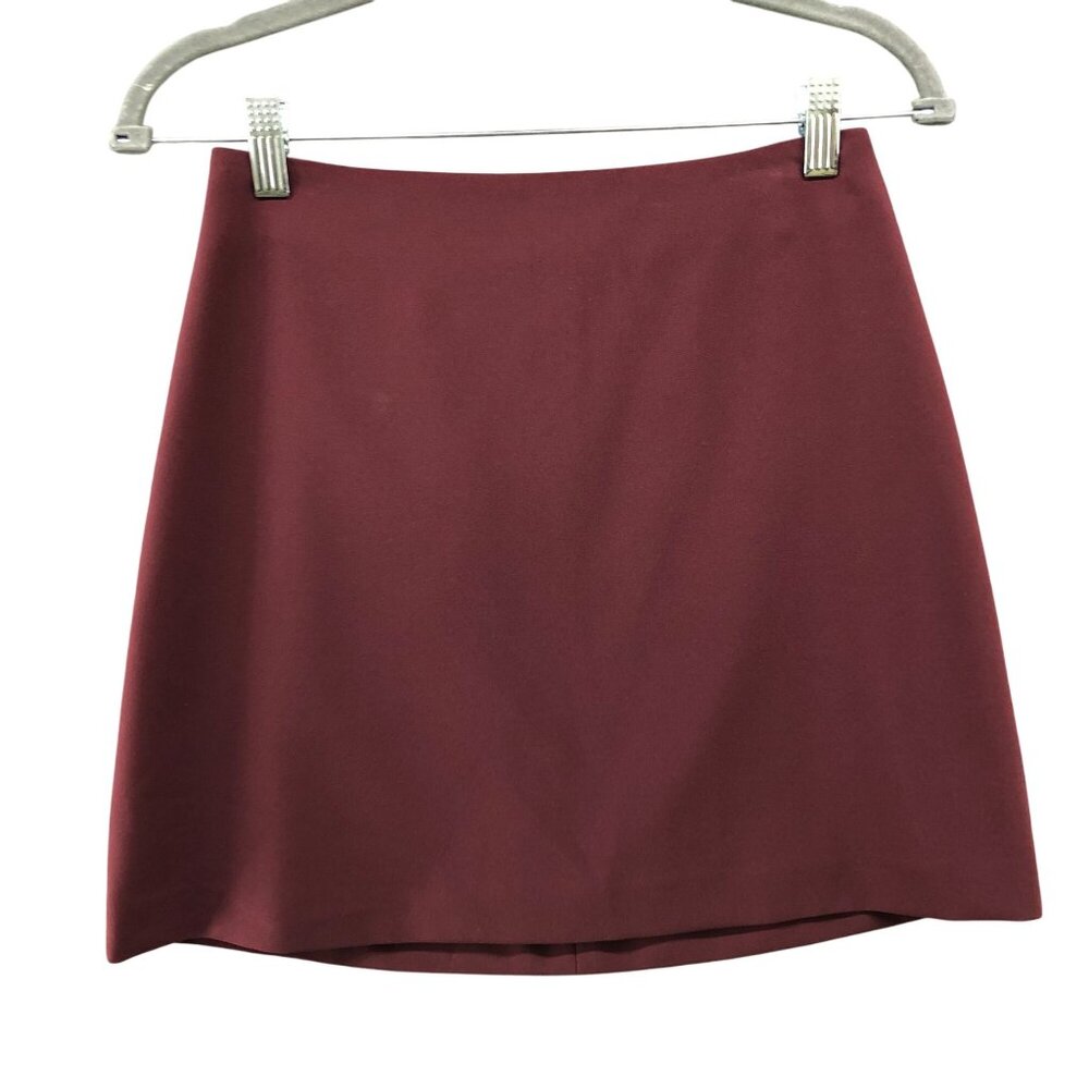 NWT Dylan‎ Gray Mini Skirt Womens Size 2 Burgundy A-Line Wine Formal